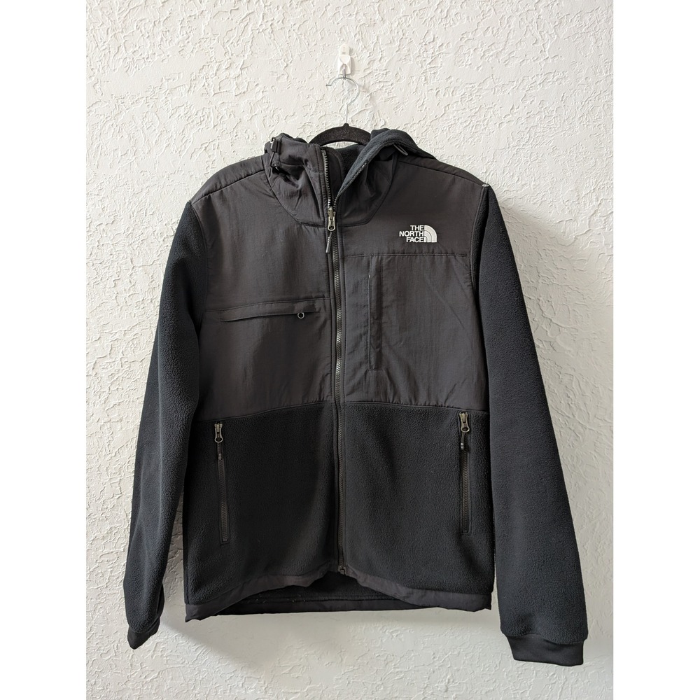 The North Face Denali 2 Hooded Fleece Jacket Mens S Black Polartec Full Zip